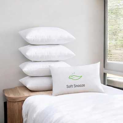 SOFT SNOOZE Luxury Microfibre Solid Sleeping Pillow Pack of 5(White)