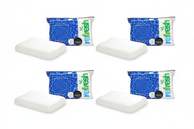 Refresh Memory Foam Sleeping Pillow Pack of 4 Solid Zero Gravity(White)