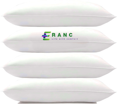 ERANC LUXURY Polyester Fibre Abstract Sleeping Pillow Pack of 4(White)