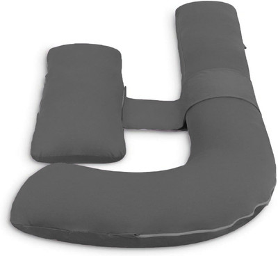 Mom's Moon Microfibre Solid Pregnancy Pillow Pack of 1(Grey)