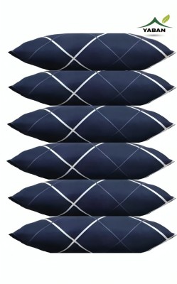 YABAN LUXURY Polyester Fibre Abstract Sleeping Pillow Pack of 6(Blue)