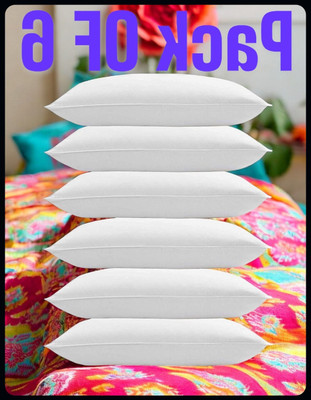 JAYOG ENTERPRISE White Pillow 6 Microfibre Solid Sleeping Pillow Pack of 6(White)
