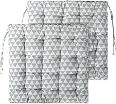 HOMESTIC Microfibre Geometric Chair Pad Pack of 2(Grey)