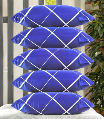 YPOLOIPO Polyester Fibre Sleeping Pillow Pack of 5 Solid LUXURY(Blue)