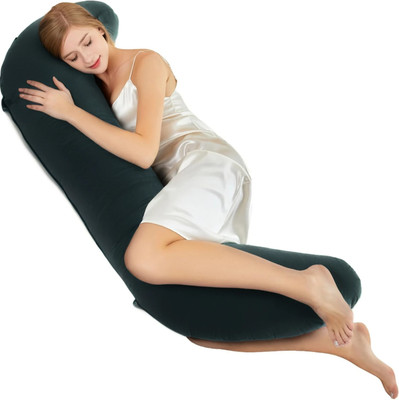 Soo Jaoo Maternity Pillow Microfibre Solid Pregnancy Pillow Pack of 1(Dark Green)