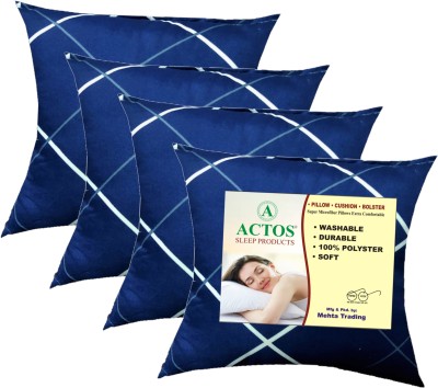 ACTOS Microfibre Abstract Cushion Pack of 4(Blue, White)