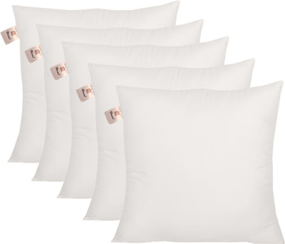Home-The best is for you Microfibre Solid Cushion Pack of 5(White)