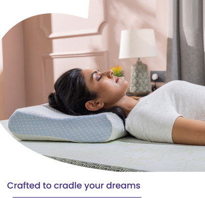 LIVPURE Memory Foam Solid Orthopaedic Pillow Pack of 1(White)