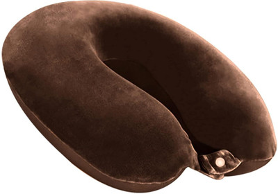 Tarun Trading Microfibre Solid Travel Pillow Pack of 1(Brown)