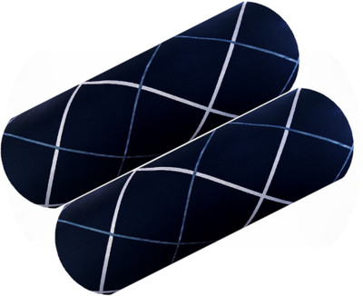 Swikon star 2 Bolster Microfibre Geometric Bolster Pack of 2(Blue)