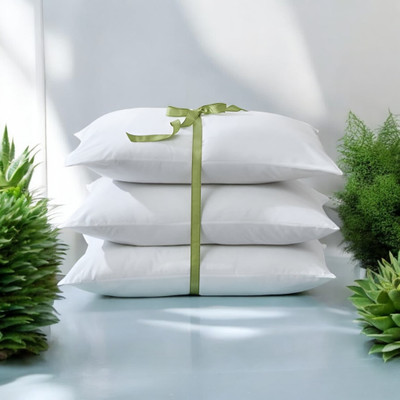 Cozy Palace Microfibre Solid Sleeping Pillow Pack of 3(White)
