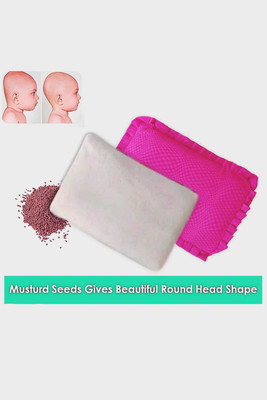casahub Mustard Seeds Baby Pillow Pack of 1 Solid(Pink)
