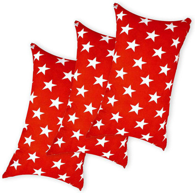 brightjex Microfibre Solid Sleeping Pillow Pack of 3(Red Star)
