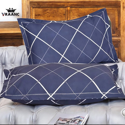 vraanc Luxury Microfibre Abstract Sleeping Pillow Pack of 2(Blue)