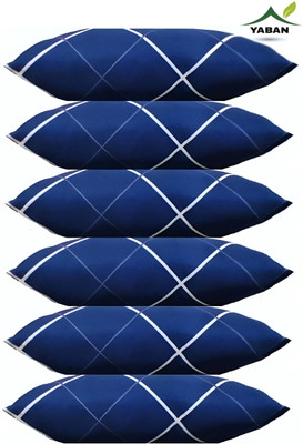 YABAN ULTRA SOFT LUXURY Polyester Fibre Abstract Sleeping Pillow Pack of 6(BLUELINE)