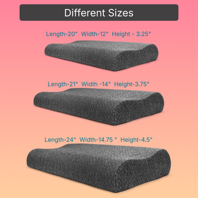 Twinkido Memory Foam Solid Sleeping Pillow Pack of 1(Grey)