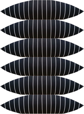 ACTOS Microfibre Stripes Sleeping Pillow Pack of 6(Black)