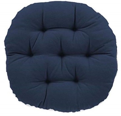 Hundur Store Microfibre Solid Chair Pad Pack of 4(Dark Blue)