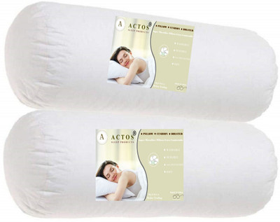 ACTOS Microfibre Solid Bolster Pack of 2(White)