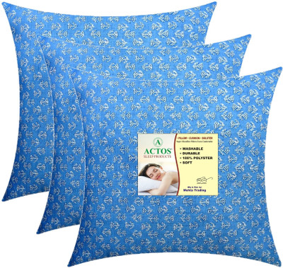 ACTOS Microfibre Floral Cushion Pack of 3(Light Blue)