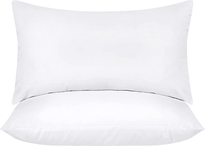 VLYSIUM Cotton Cushion Pack of 2 Solid stripe 12*20 cushions for sofa or chair pillows set (30cm*50cm)(White)