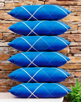 GUNVAR INDIA PRIVATE LIMITED Polyester Fibre Sleeping Pillow Pack of 6 Solid LUXURY(Blue)