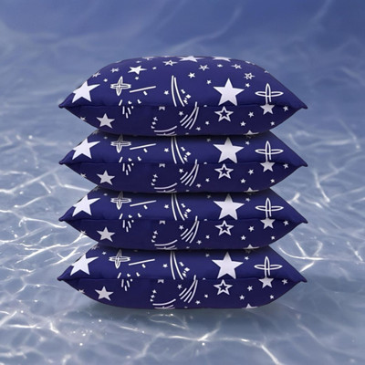 SOFT SNOOZE Luxury Microfibre Abstract Sleeping Pillow Pack of 4(Blue)