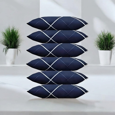 GZZZSD Microfibre Solid Sleeping Pillow Pack of 6(Blue)