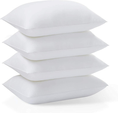 JJ Avatar Polyester Fibre Solid Sleeping Pillow Pack of 4(White)