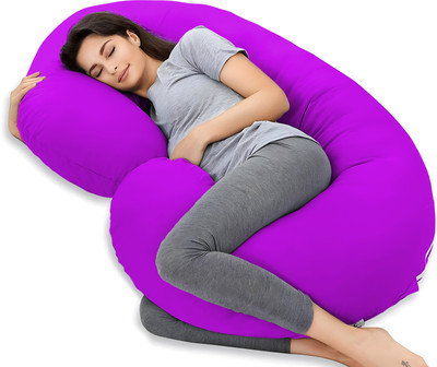 Mom's Moon Ultra Soft Comfortable C Shaped Microfibre Solid Pregnancy Pillow Pack of 1(Purple)