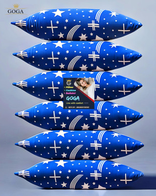 GOGA LUXURY Polyester Fibre Abstract Sleeping Pillow Pack of 6(Blue)