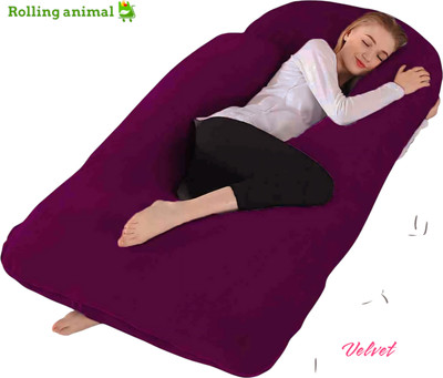 Rolling Animal Polyester Fibre Solid Pregnancy Pillow Pack of 1(Purple)