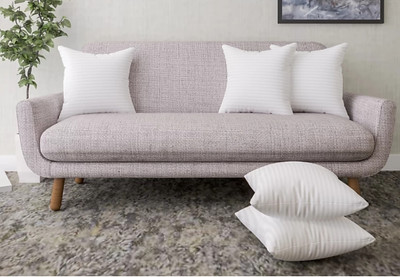 RACCOON Set Of Soft Microfibre Stripes Cushion Pack of 5(White)