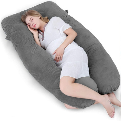 THUKRAN Microfibre Solid Pregnancy Pillow Pack of 1(Grey)