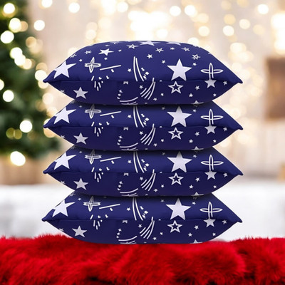 Cozy Palace LUXURY Microfibre Solid Sleeping Pillow Pack of 4(Blue)
