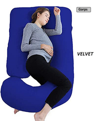 garps J shape Polyester Fibre Solid Pregnancy Pillow Pack of 1(Royal Blue)