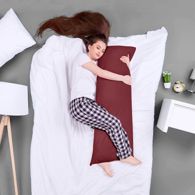 Slatters Be Royal Store Luxury Full Body Support Sleeping Hug Long Pillow For Maternity Pregnancy Microfibre Nature Body Pillow Pack of 1(Maroon)