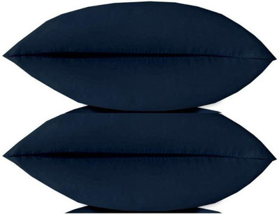 Bhumi Impex Microfibre Solid Cushion Pack of 2(Navy)