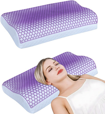 Flipkart SmartBuy Memory Foam Geometric Sleeping Pillow Pack of 1(purple sf01)