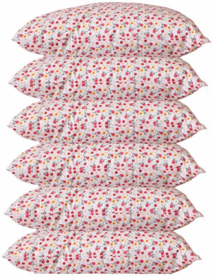 KHUKU Microfibre Solid Sleeping Pillow Pack of 6(Multicolor)