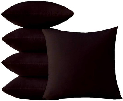 Bhumi Impex Cushion filler Microfibre Solid Cushion Pack of 5(Chocolate)