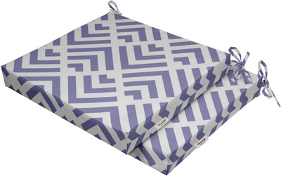 Vargottam Foam Geometric Chair Pad Pack of 2(Bluish Violet)