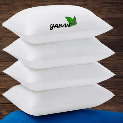 YABAN LUXURY Microfibre Abstract Sleeping Pillow Pack of 4(White)