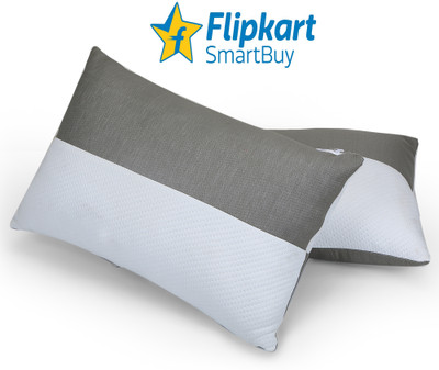 Flipkart SmartBuy Ultra Cozy Breathable Microfibre Geometric Sleeping Pillow Pack of 2(White, Grey)