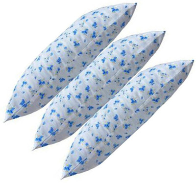 brightjex Microfibre Solid Sleeping Pillow Pack of 3(Blue Flowers)