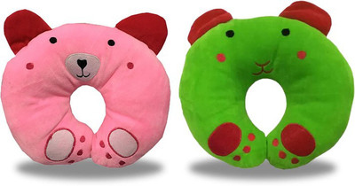 Miss & Chief Cotton Toons & Characters Baby Pillow Pack of 2(Pink, Green)
