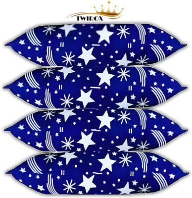TWIROX LUXURY Polyester Fibre Solid Sleeping Pillow Pack of 4(Blue)