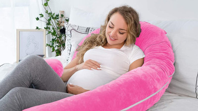 Mojo Microfibre Solid Pregnancy Pillow Pack of 1(Pink)