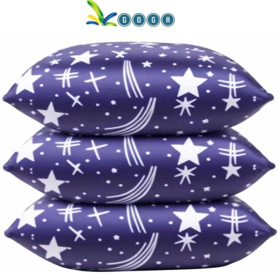 GOGA Polyester Fibre Abstract Sleeping Pillow Pack of 3(Blue)