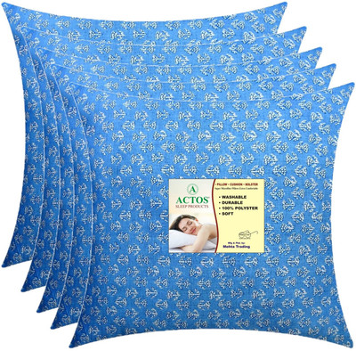 ACTOS Microfibre Floral Cushion Pack of 5(Light Blue)